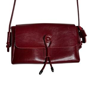 Peruvian leather red crossbody bag